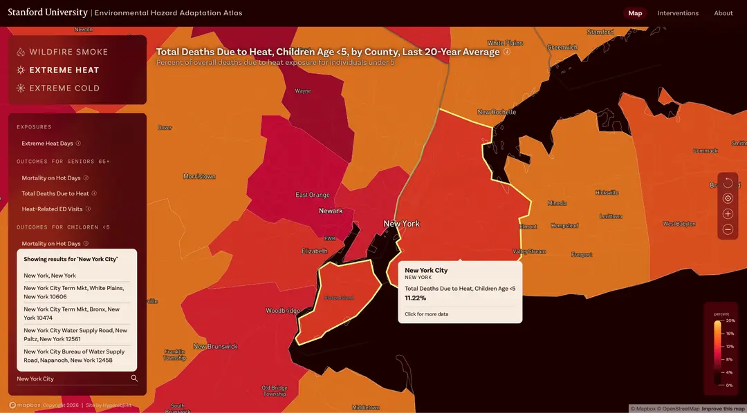 Search interaction for NYC county results